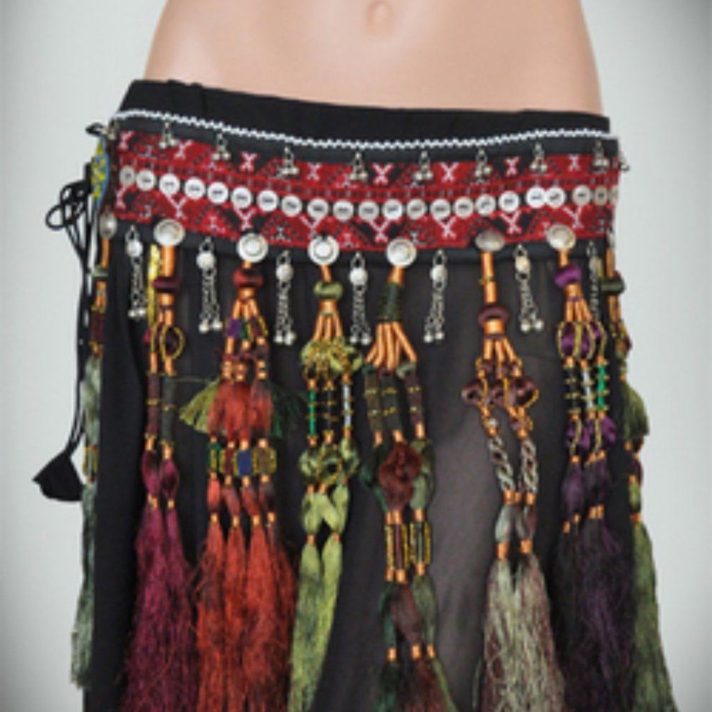 Fabulous Silk MultiColor ATS Kuchi Tassel Belt